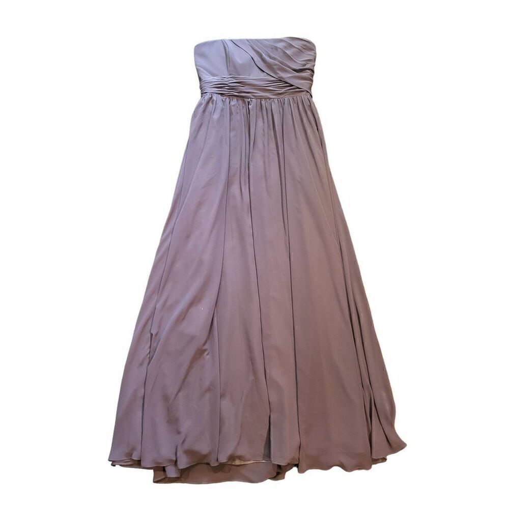 NWT Alfred Angelo Gown Women's 12 Mocha Pleated Chiffon Convertible Bridesmaid